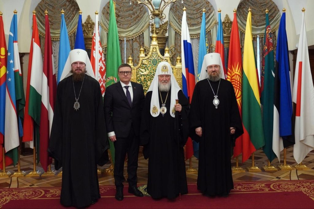 Святейший Патриарх Кирилл встретился с губернатором Челябинской области А.Л. Текслером и митрополитом Челябинским Алексием