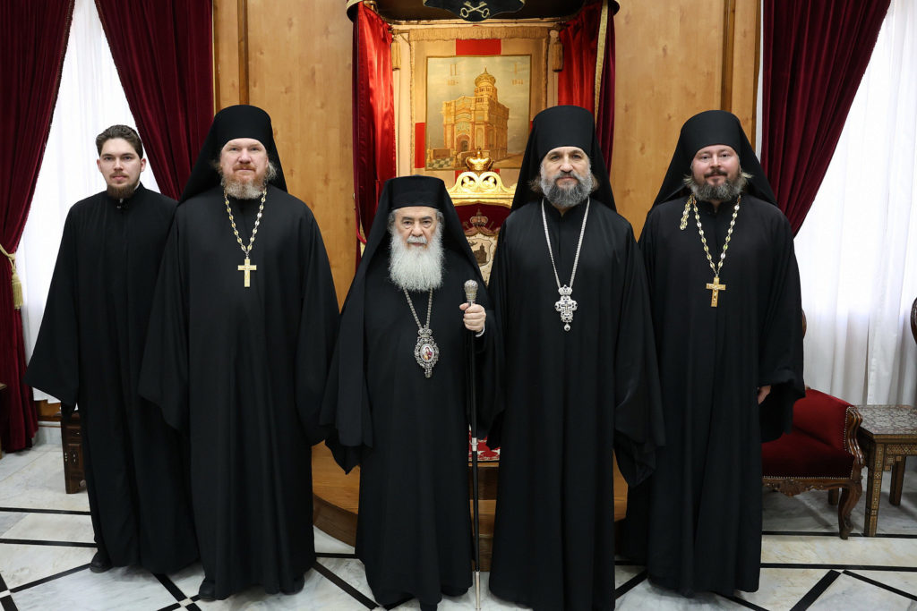 Начальник Русской духовной миссии поздравил Блаженнейшего Патриарха Иерусалимского Феофила с днем тезоименитства