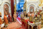 У день пам'яті рівноапостольних Мефодія та Кирила Предстоятель Руської Церкви звершив Літургію в Храмі Христа Спасителя