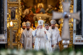 Патриаршее служение в канун праздника Вознесения Господня в Храме Христа Спасителя (фото)