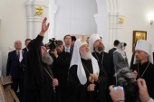 Святейший Патриарх Кирилл посетил строящийся храмовый комплекс в честь иконы Божией Матери «Всех скорбящих Радость» в Минске (видео)