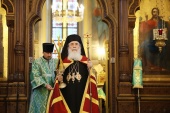 Την εορτή του Παναγίου Πνεύματος ο Πατριάρχης Ιεροσολύμων Θεόφιλος προέστη της Θείας Λειτουργίας στη Ρωσική Εκκλησιαστική Αποστολή στην Ιερουσαλήμ