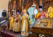 Святейший Патриарх Кирилл совершил утреню всенощного бдения в Никольском храме г. Калининграда