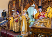 Патриарший визит в Калининградскую митрополию. Утреня всенощного бдения в Никольском храме г. Калининграда (фото)