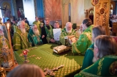 В день памяти преподобных Сергия и Германа Валаамских Святейший Патриарх Кирилл совершил Литургию в Валаамском монастыре (видео)