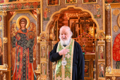 Патриаршее служение в день памяти преподобного Серафима Саровского в Александро-Невском скиту близ Переделкина (фото)
