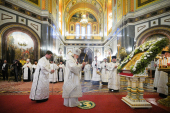 Патриаршее служение в канун праздника Преображения Господня в Храме Христа Спасителя (фото)
